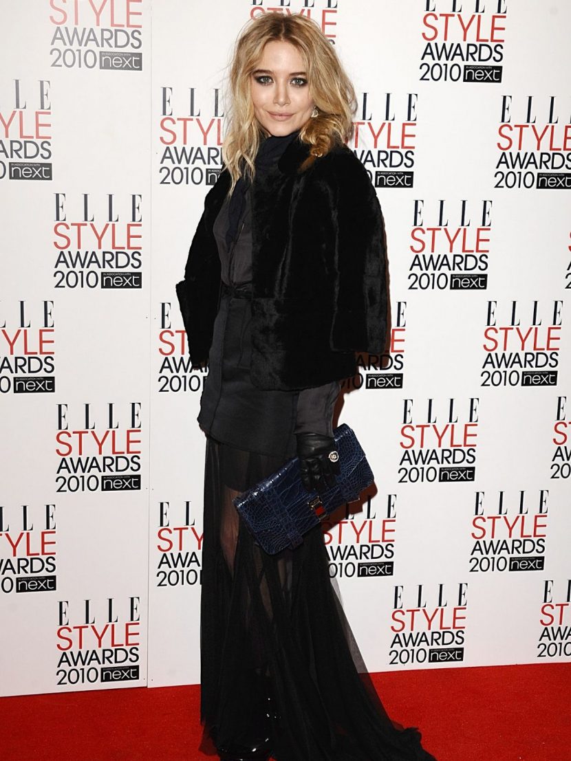 Mary Kate Olsen sul red carpet di Elle vestita total black