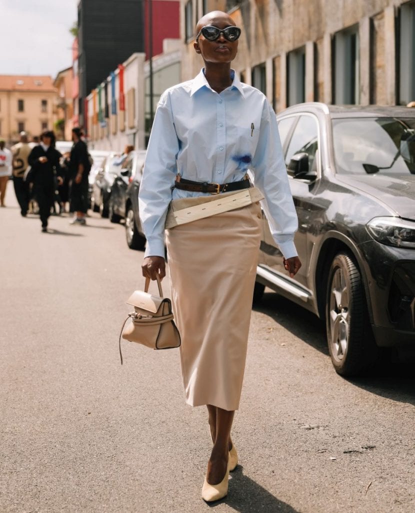 Pencil skirt + camicia + décolleté